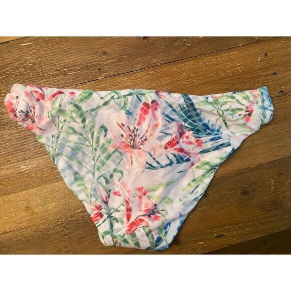 BECCA M/S Tankini Set NWT swimwear White Pink Green Floral Tropical Print Beach - Picture 11 of 12